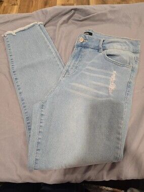 d.jeans light wash distressed skinny jeans size 12 women